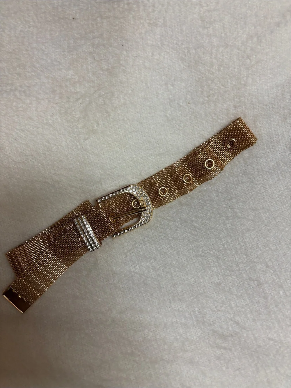 Gold Tone Rhinestone Buckle Belt Adjustable NWOT